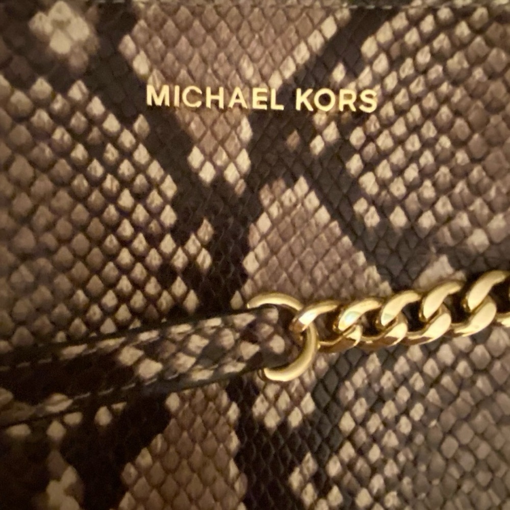 Michael Kors Animal Print Python Brown Black Tan … - image 6